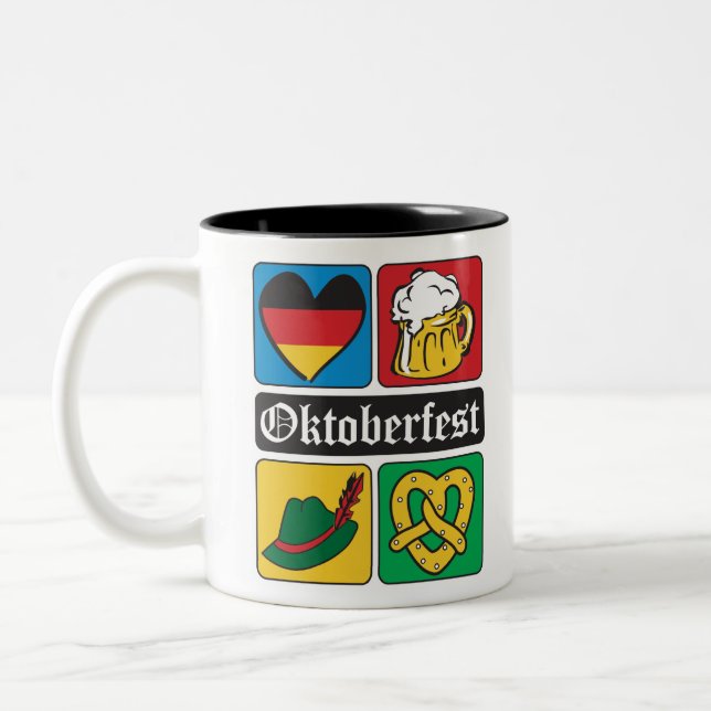 Oktoberfest Icons Two-Tone Coffee Mug (Left)