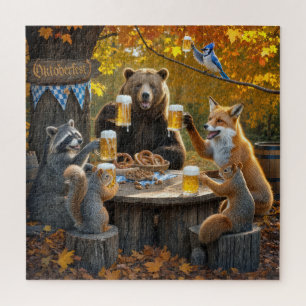 Oktoberfest In the Forest with Wildlife Jigsaw Puzzle
