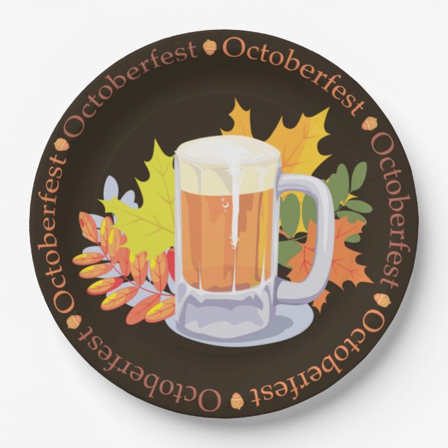 Oktoberfest in the Round Paper Plate (Front)