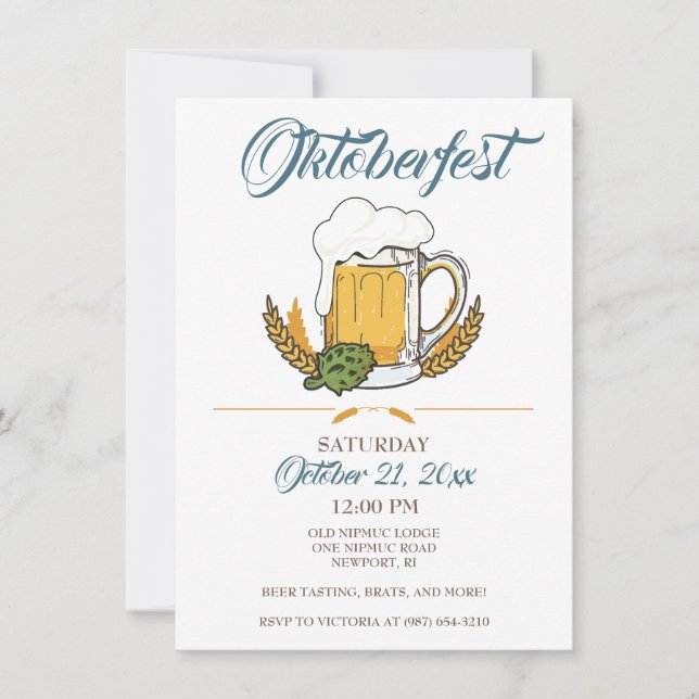 Oktoberfest Invitation, Beer Tasting Invite (Front)