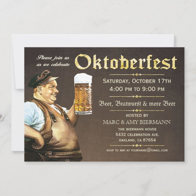 Oktoberfest Invitations (Vintage) v.1 (Front)