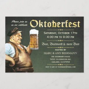 Oktoberfest Invitations (Vintage) v.1 (Green)
