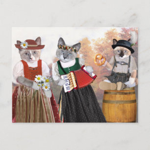 Oktoberfest Kitten Postcard