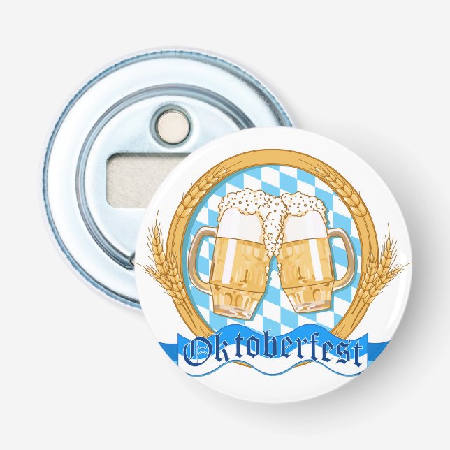 Oktoberfest Label Design With Beer Glasses Bottle Opener (Front)