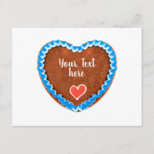 Oktoberfest Lebkuchen Herz mit Copy space Postcard