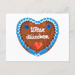 Oktoberfest Lebkuchenherz. Wiesn München. Postcard