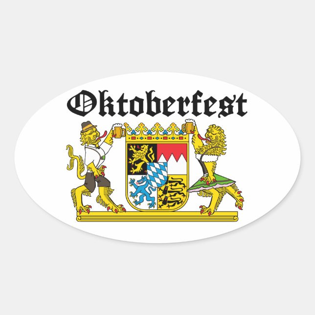 Oktoberfest Leones in suits Oval Sticker (Front)