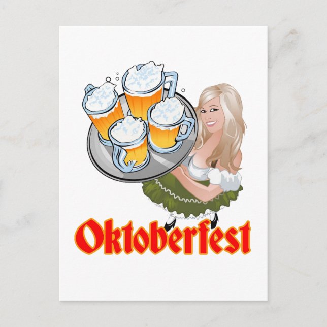 Oktoberfest Mädchen Postcard (Front)