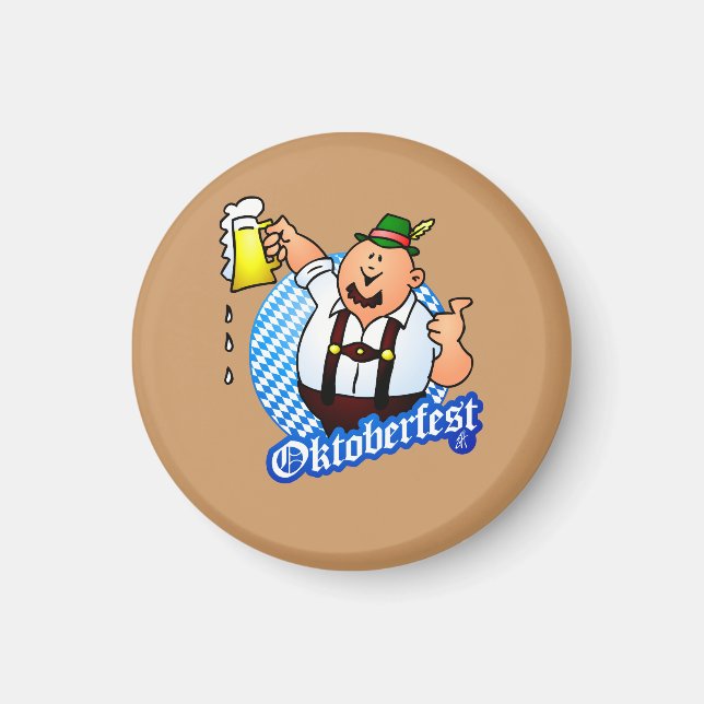 Oktoberfest - man in lederhosen magnet (Front)