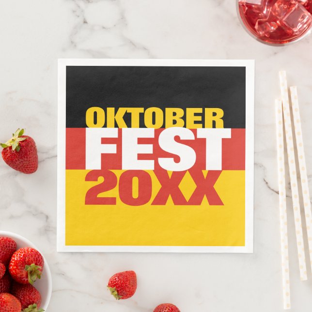 Oktoberfest Octoberfest German Flag Napkin (Insitu)
