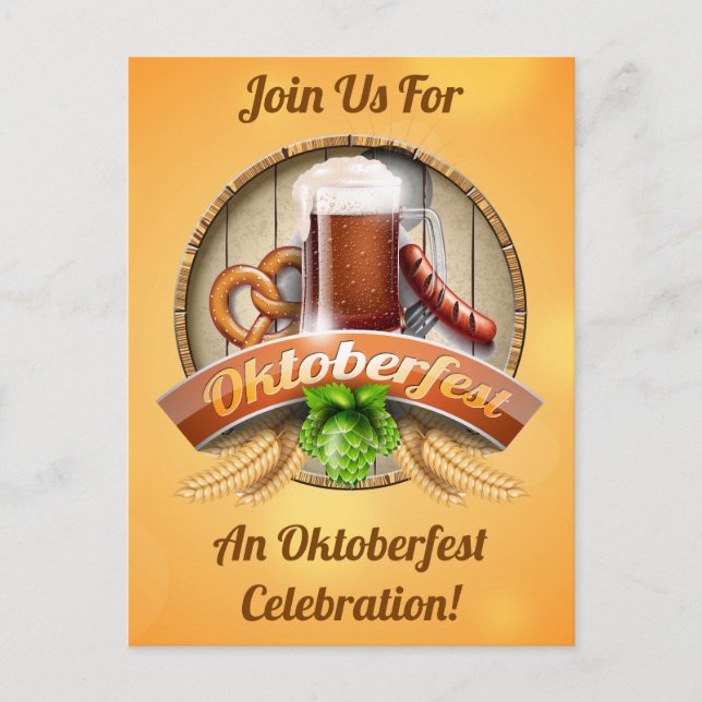 Oktoberfest Octoberfest Party Invitation Postcard (Front)