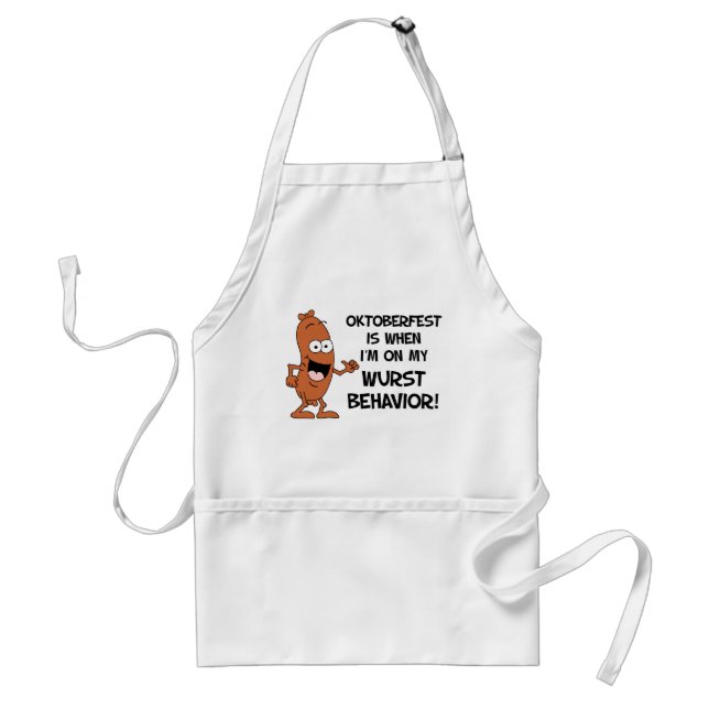 Oktoberfest On My Wurst Behaviour Adult Apron (Front)