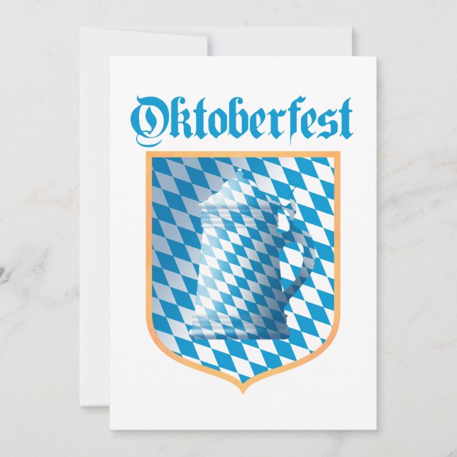 Oktoberfest Party, Bayern Colours Invitation (Front)