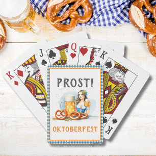 Oktoberfest Party Beer And Pretzels ai Save Date Playing Cards