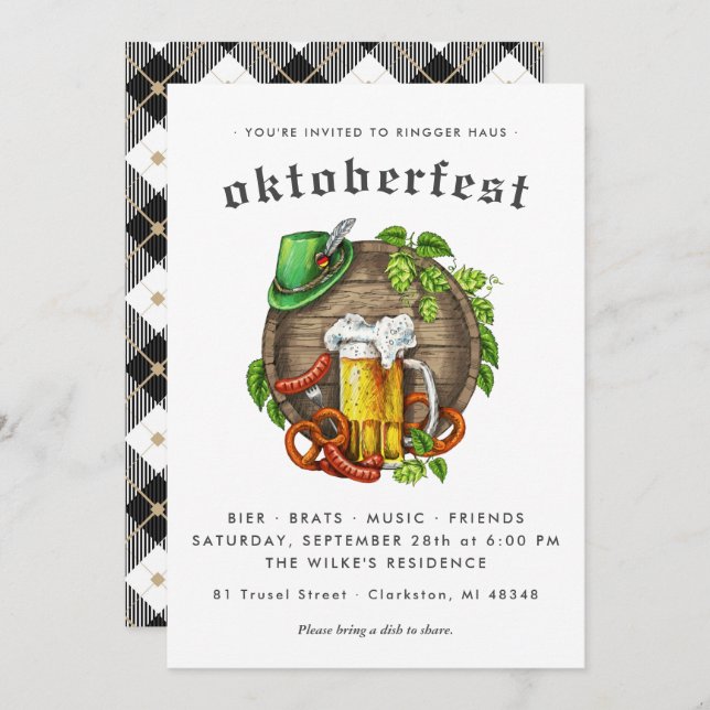 Oktoberfest Party Invitation (Front/Back)