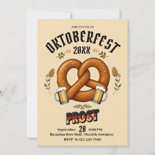 Oktoberfest Party Invitation Bavarian Beer Prost