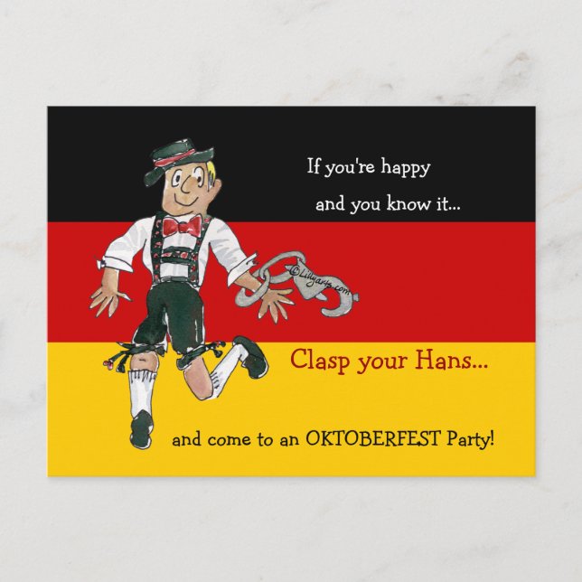 Oktoberfest Party Invitation Postcards (Front)