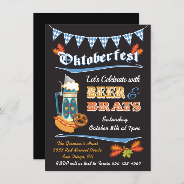 Oktoberfest Party Poster Invitation (Front/Back)