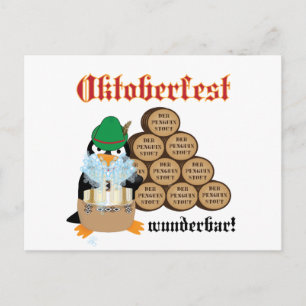 Oktoberfest Penguin Postcard
