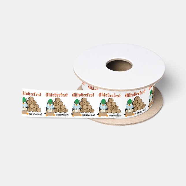 Oktoberfest Penguin Satin Ribbon (Spool)