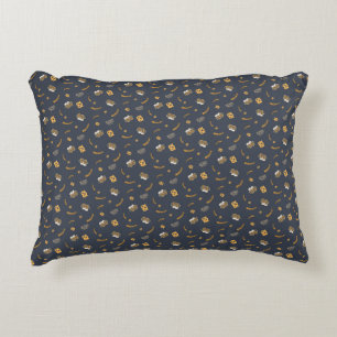 Oktoberfest Pretzel Beer Festival Pattern Blue Decorative Cushion