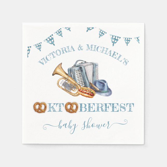 Oktoberfest Pretzel Party Napkin (Front)