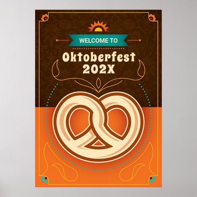 Oktoberfest Pretzel Welcome Poster (Front)