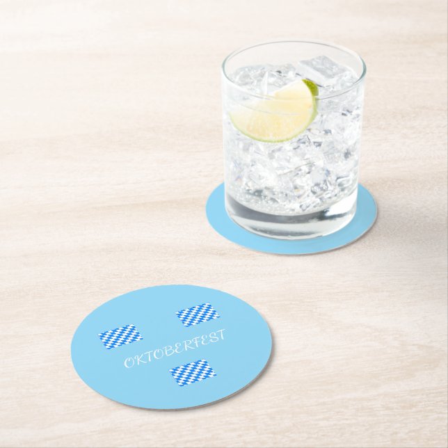 Oktoberfest Round Paper Coaster (Insitu)