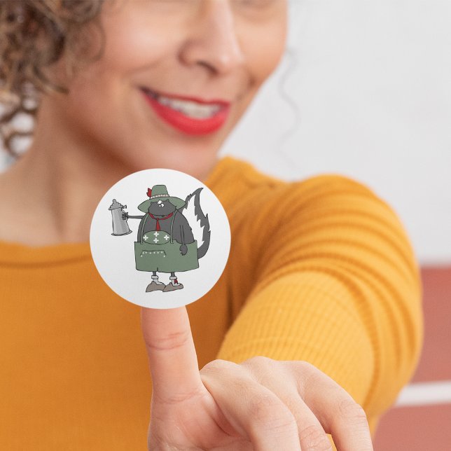 Oktoberfest Skunk Classic Round Sticker (Creator Uploaded)