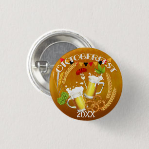 Oktoberfest Toasting Beer 3 Cm Round Badge