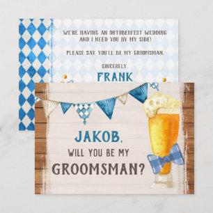 Oktoberfest Wedding Bavarian Bridal Party Proposal Invitation