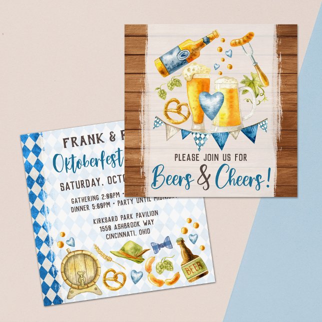 Oktoberfest Wedding Rustic Bavarian Beer Party Invitation (Creator Uploaded)