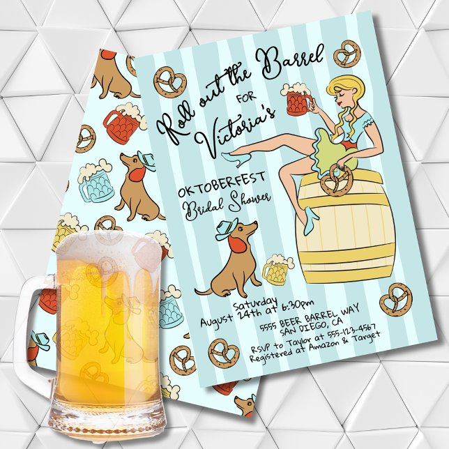 Oktoberfest Whimsical Hand drawn Bridal Shower Invitation (Creator Uploaded)