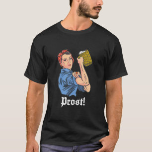 Oktoberfest - Woman With German Beer Mug - Prost!  T-Shirt