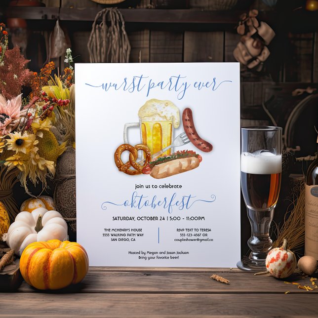 Oktoberfest Wurst Party Ever Modern Invitation (Creator Uploaded)