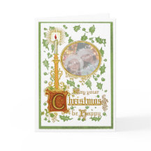 Ol Fashioned Candlestick Photo Christmas Template