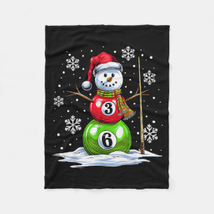 Ol Game Snowman Billiards Player Funny Christmas Fleece Blanket