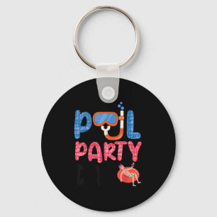 Ol Party Dad Fun With Floatie And Trocal Vibes Fat Key Ring