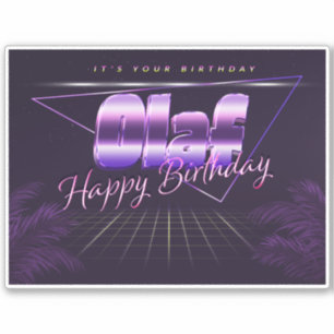 Olaf Name First name lila retro Sticker Birthday