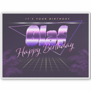 Olaf Name Vorname lila retro Sticker Geburtstag