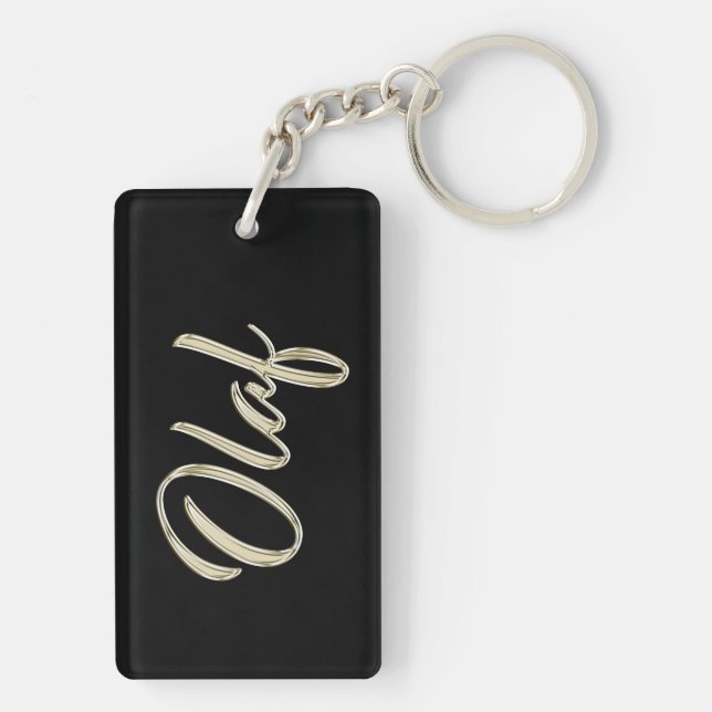 Olaf name whitegold key trailer ring (Back)