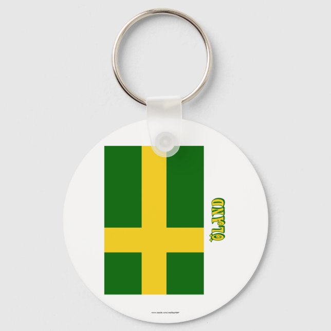 Öland flag with name (unofficial) key ring (Front)