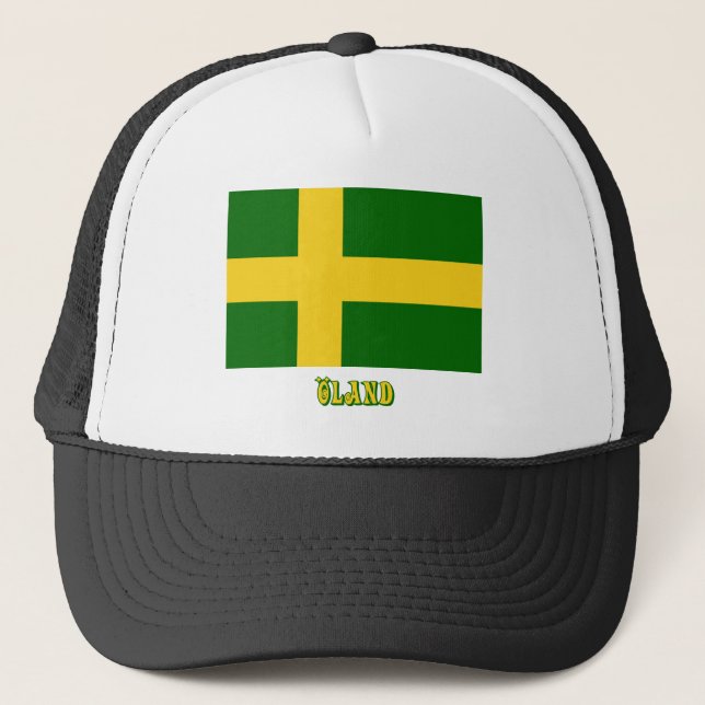 Öland flag with name (unofficial) trucker hat (Front)