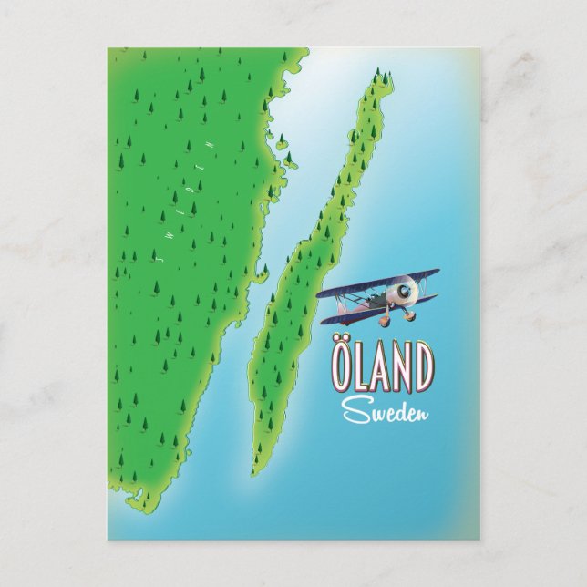Öland Sweden island map Postcard (Front)