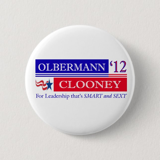 Olbermann Clooney 2012 button (Front)