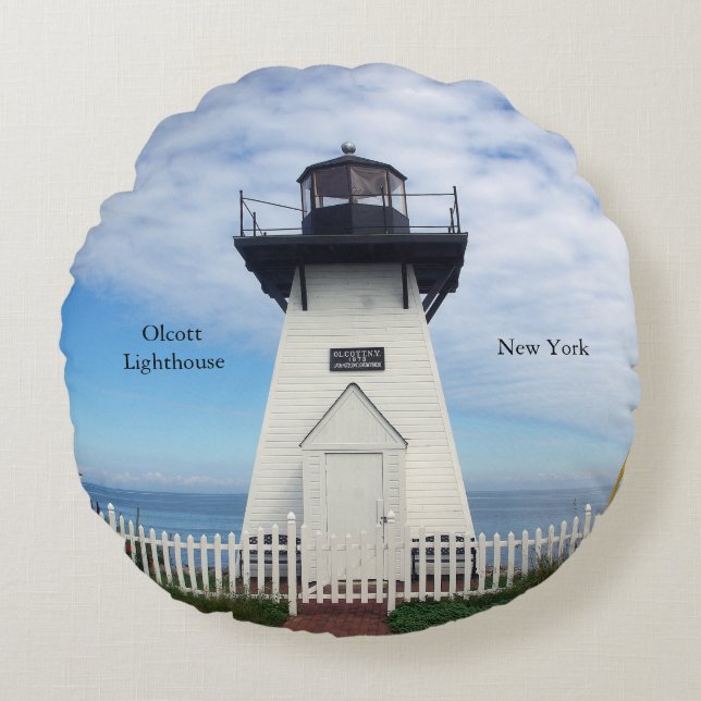 Olcott Lighthouse round pillow (Front)