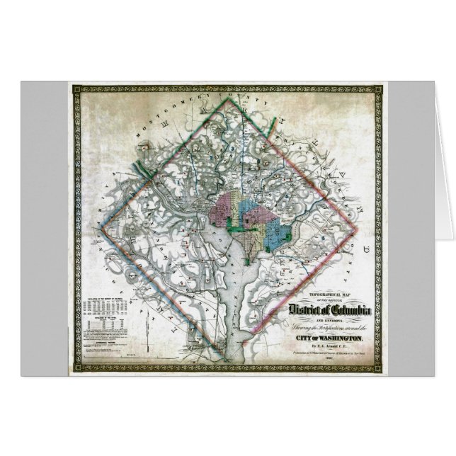 Old 1862 Washington District of Columbia Map (Front Horizontal)