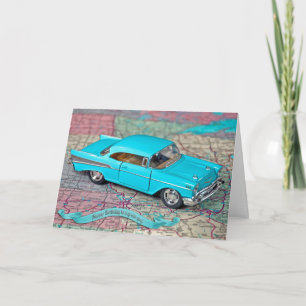 Old 1957 Car Birthday Card