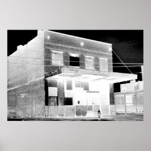 Old Abandon Building negative Poster