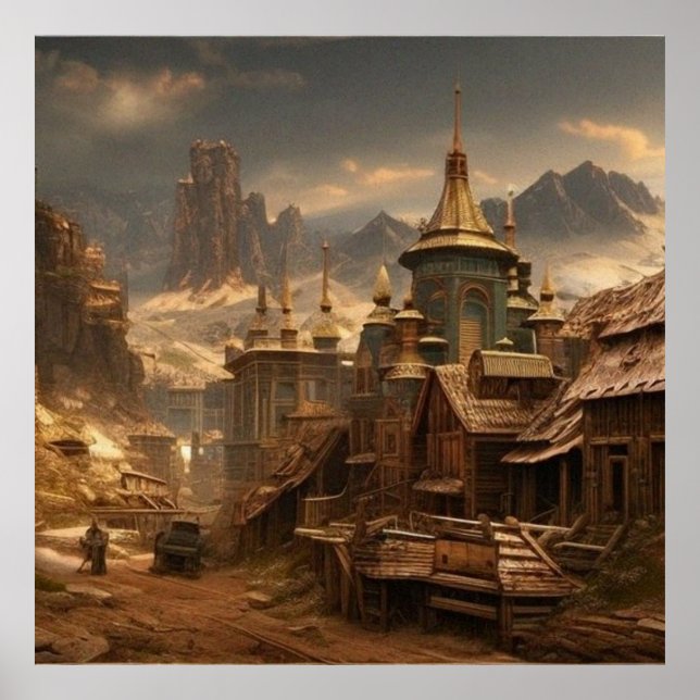 Old Abandoned 19th century village beautiful Poster (Front)